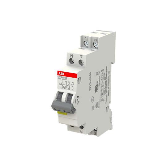 ON-OFF Switch, 16 A, acc. to EN 250/400 V AC, 3NO, El. Color: Grey, 1LED, Yellow, MW: 1 – Görsel 3 / 3