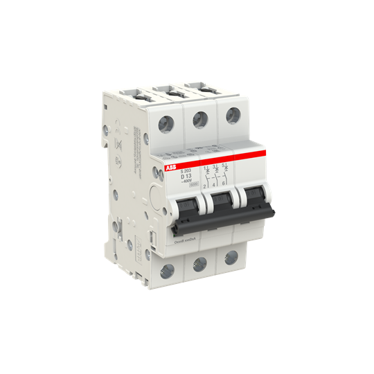 Miniature Circuit Breaker - S200 - 3P - 13 A - D - (AC) 6 kA