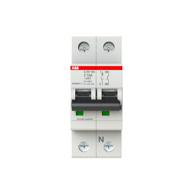Miniature Circuit Breaker - S200 - 1P+N - 16 A - Z - (AC) 6 kA