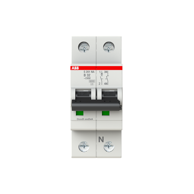 Miniature Circuit Breaker - S200 - 1P+N - 32 A - B - (AC) 6 kA