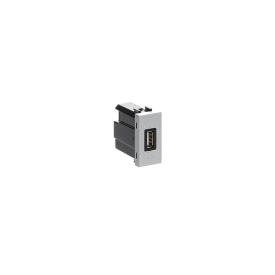 USB charger 2.000mA, 1-gang - 1M - Silver Breakout cable with USB A Silver - Zenit – Görsel 2 / 3