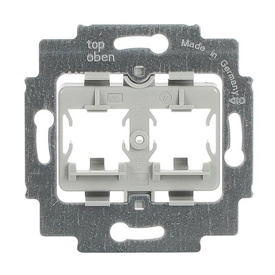 Mounting Plate Modular Jack 2gang grey