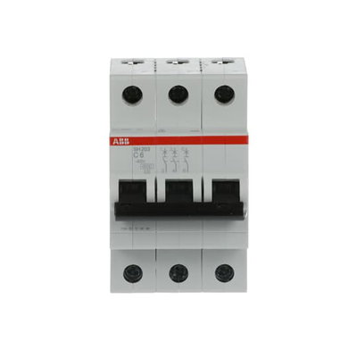 Miniature Circuit Breaker - SH200 - 3P - 6 A - C - (AC) 6 kA