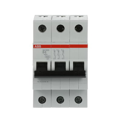 Miniature Circuit Breaker - SH200 - 3P - 6 A - B - (AC) 6 kA