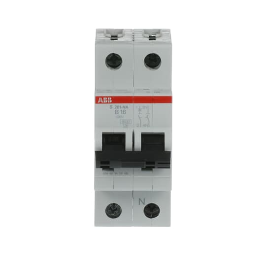 Miniature Circuit Breaker - S200 - 1P+N - 16 A - B - (AC) 6 kA