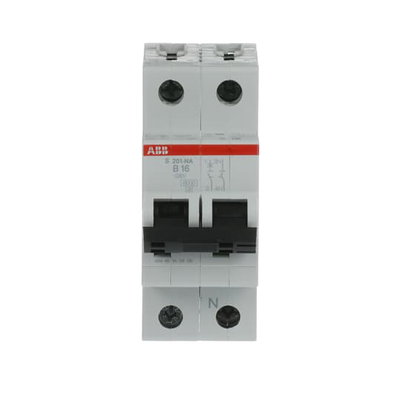 Miniature Circuit Breaker - S200 - 1P+N - 16 A - B - (AC) 6 kA