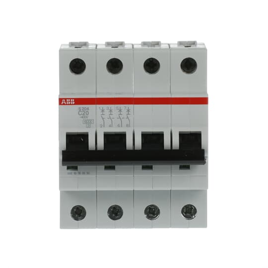 Miniature Circuit Breaker - S200 - 4P - 20 A - C - (AC) 6 kA