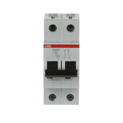 Miniature Circuit Breaker - S200M - 2P - 20 A - C - (AC) 10 kA