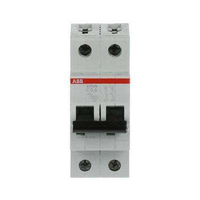 Miniature Circuit Breaker - S200M - 2P - 0.5 A - C - (AC) 10 kA