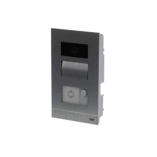 Mini video outdoor station (105mm width, FM), 1 pushbutton, with ID card reader, with flush mounted box, 1 button(s), aluminium – Görsel 3 / 3