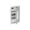 Multimedia unit  UK600 Media, Flush-/ hollow wall mounting, 36 modules, 3 row(s), IP30,  Door: Single, Steel Sheet, Transparent, Dimensions: 622 mm x 384 mm x 97 mm