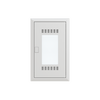 Multimedia unit  UK600 Media, Flush-/ hollow wall mounting, 36 modules, 3 row(s), IP30,  Door: Single, Steel Sheet, Transparent, Dimensions: 622 mm x 384 mm x 97 mm