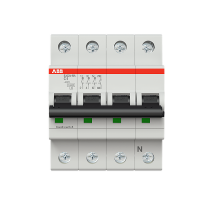 Miniature Circuit Breaker - S200M - 3P+N - 6 A - C - (AC) 10 kA