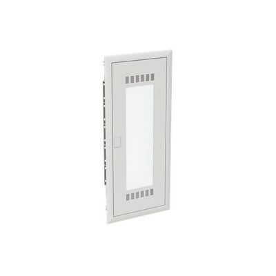 Multimedia unit  UK600 Media, Flush-/ hollow wall mounting, 60 modules, 5 row(s), IP30,  Door: Single, Steel Sheet, Transparent, Dimensions: 872 mm x 384 mm x 97 mm
