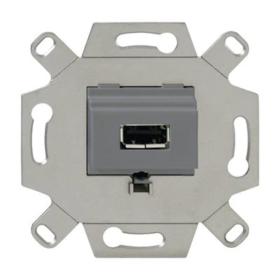 Connection box USB Straight version 1gang with USB A grey