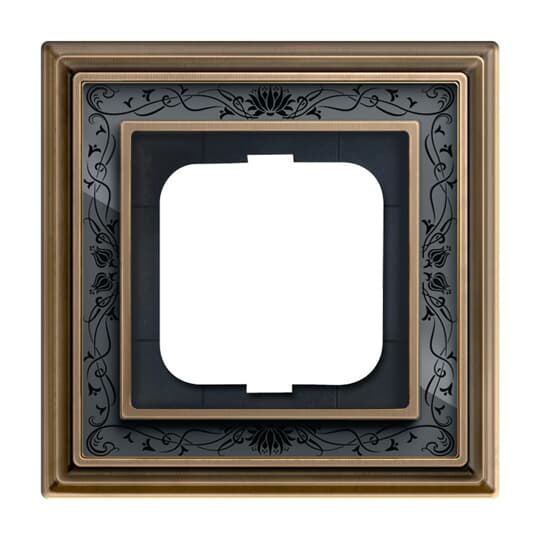 Cover frame 1-gang(s) antique brass decor anthracite - Busch-Dynasty – Görsel 3 / 5
