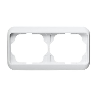Cover frame 2-gang studio white - alpha nea