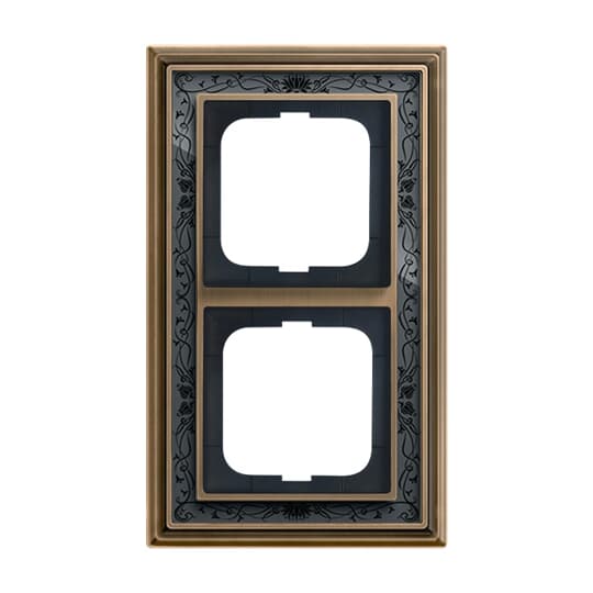 Cover frame 2-gang(s) antique brass decor anthracite - Busch-Dynasty – Görsel 3 / 5