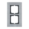 Cover frame 2-gang stainless steel - carat
