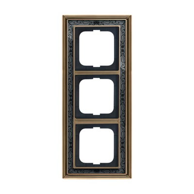Cover frame 3-gang(s) antique brass decor anthracite - Busch-Dynasty