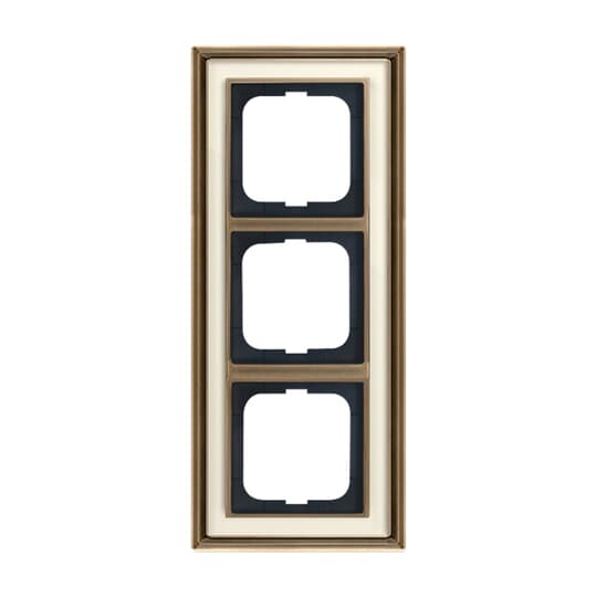Cover frame 3-gang(s) antique brass ivory white - Busch-Dynasty – Görsel 3 / 5