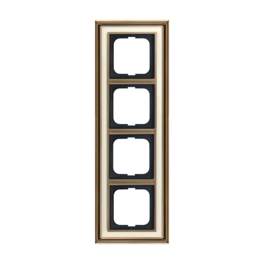 Cover frame 4-gang(s) antique brass ivory white - Busch-Dynasty – Görsel 3 / 5