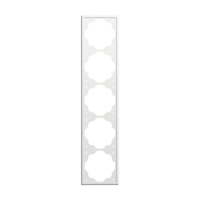 Cover frame 5-gang studio white matt - impuls
