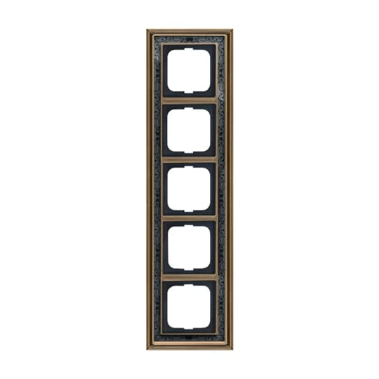 Cover frame 5-gang(s) antique brass decor anthracite - Busch-Dynasty