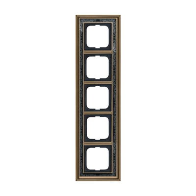 Cover frame 5-gang(s) antique brass decor anthracite - Busch-Dynasty