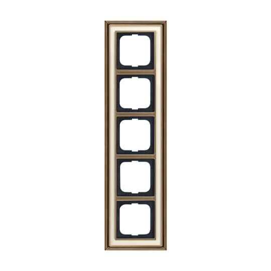 Cover frame 5-gang(s) antique brass ivory white - Busch-Dynasty – Görsel 3 / 5