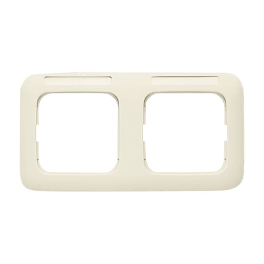 Cover frame with labelling field, horizontal 2gang white - Busch-Duro 2000 SI