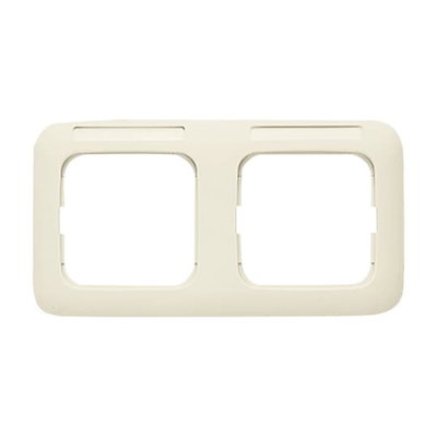 Cover frame with labelling field, horizontal 2gang white - Busch-Duro 2000 SI