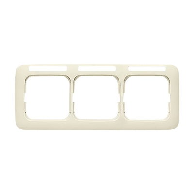 Cover frame with labelling field, horizontal 3gang white - Busch-Duro 2000 SI