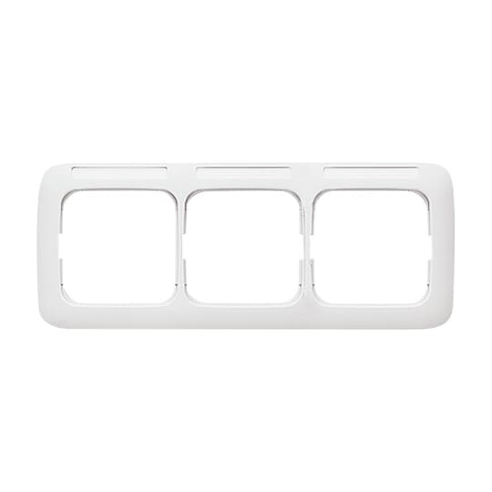Cover frame with labelling field, horizontal 3gang alpine white - Reflex SI