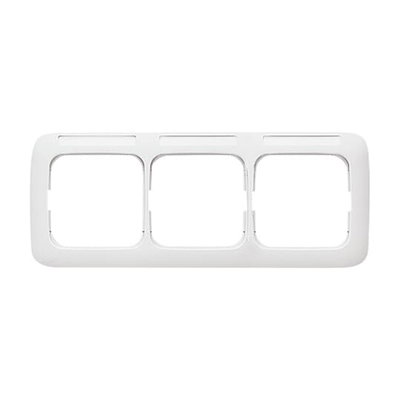Cover frame with labelling field, horizontal 3gang alpine white - Reflex SI