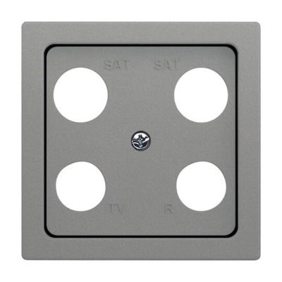 Cover plate TV / Radio / 2x SAT 4 gang grey metallic - Platform 63
