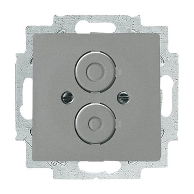 Cover plate BNC/TNC 2 gang grey metallic - Platform 63