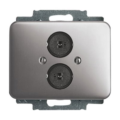 Cover plate Loudspeaker 2 gang platinum - alpha