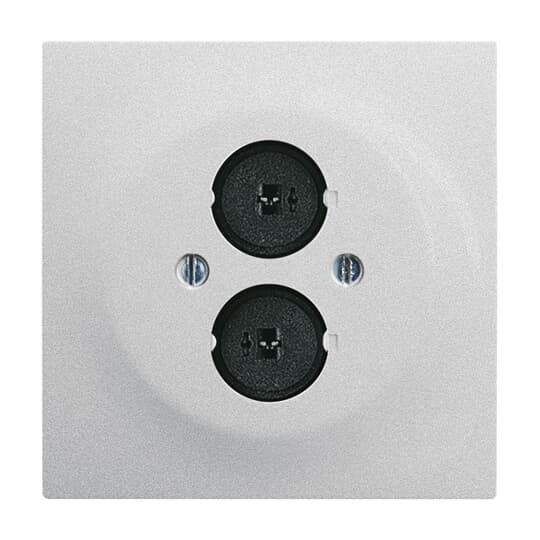 Cover plate Loudspeaker 2 gang aluminium silver - impuls