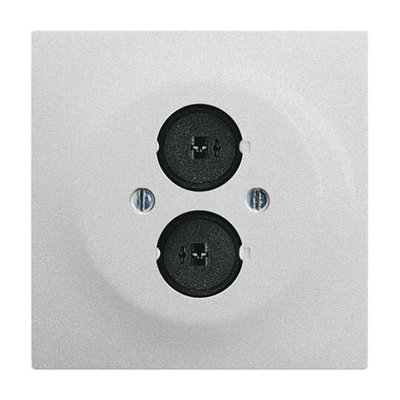 Cover plate Loudspeaker 2 gang aluminium silver - impuls