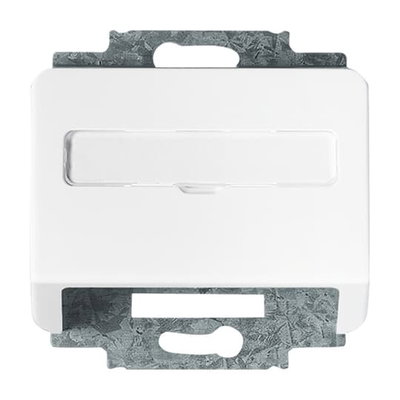 Cover plate with labelling field for data connection housing studio white - alpha