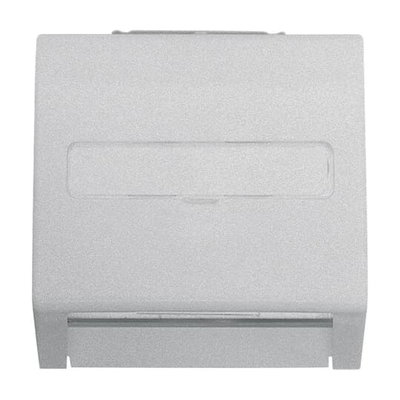 Cover plate with labelling field for data connection housing aluminium silver - impuls
