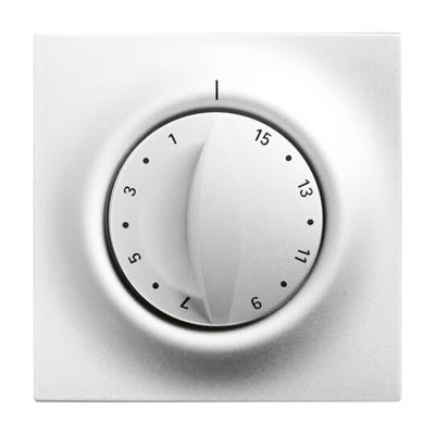 Cover plate with legend 0 ... 15 Min for Time switch, Turn button aluminium - impuls