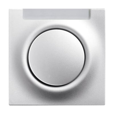 Cover plate with labelling field for Switch/push button, Single rocker aluminium silver - impuls