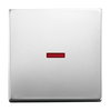 Rocker with Small Red Calotte for Switch/push button, Single rocker stainless steel - Pure Stainless Steel