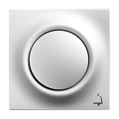 Cover plate Symbol "bell" with Small Transparent Calotte for Switch/push button, Single rocker aluminium silver - impuls