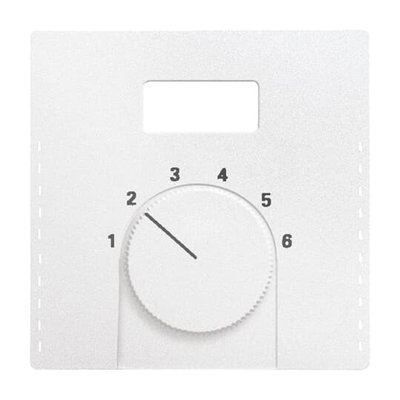 Cover plate with legend Characters 1 ... 6 for Thermostat Turn button aluminium silver - Platform 63