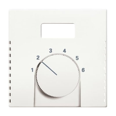 Cover plate with legend Characters 1 ... 6 for Thermostat Turn button studio white - Platform 63