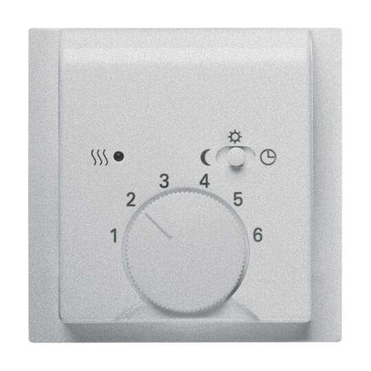 Cover plate with legend Characters 1 ... 6 for Thermostat Turn button 1 sliding switch aluminium - impuls