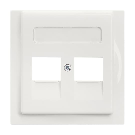 Cover plate with labelling field Modular Jack 2 gang alpine white - impuls